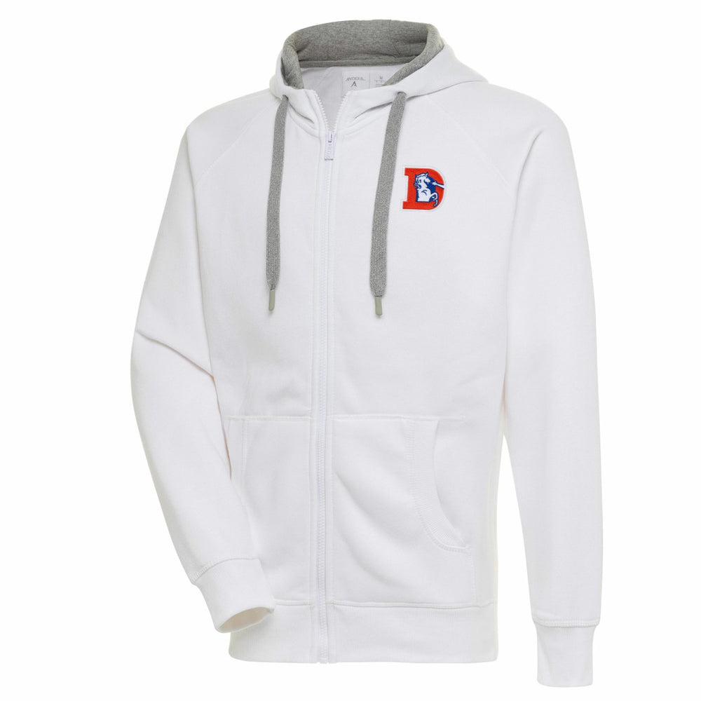 Denver Broncos Adult Throwback Logo Victory Full-Zip Hoodie - White on sale