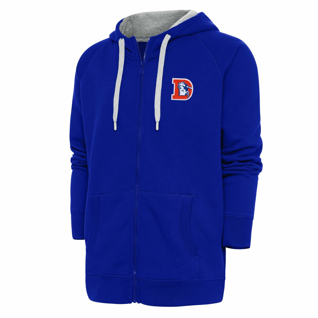 Denver Broncos Adult Throwback Logo Victory Full-Zip Hoodie - Royal discount