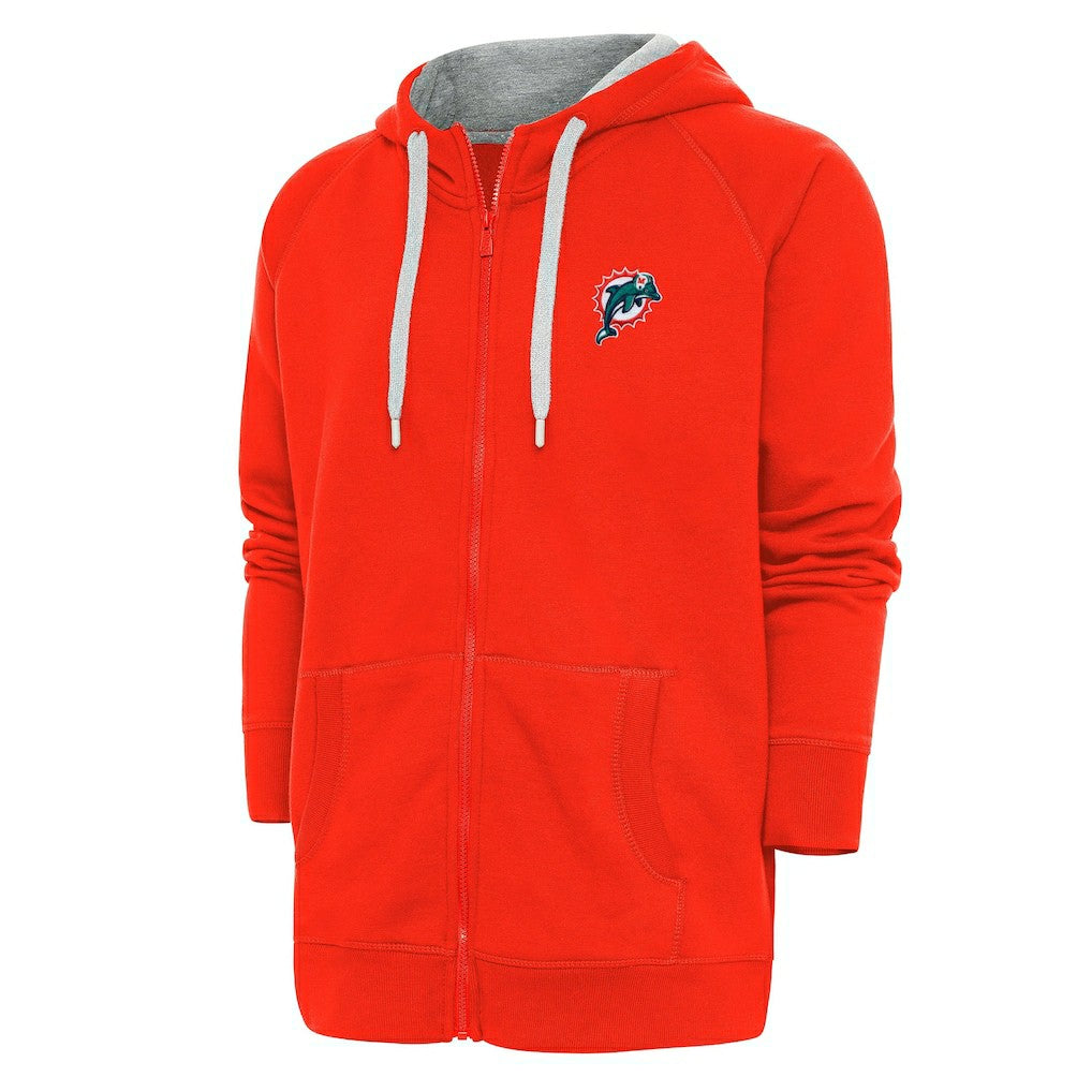 Miami Dolphins Adult Throwback Logo Victory Full-Zip Hoodie - Orange on sale