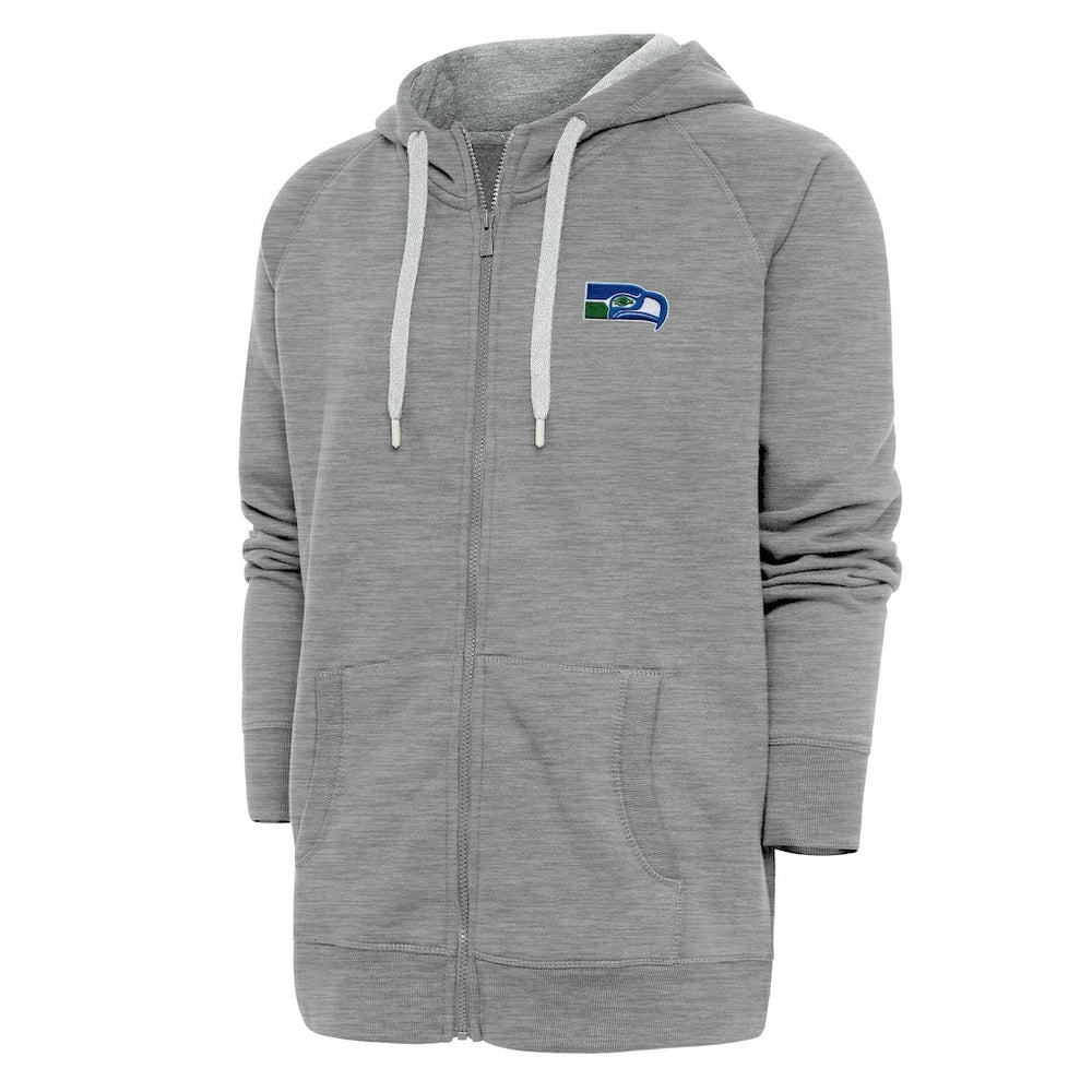 Seattle Seahawks Adult Throwback Logo Victory Full-Zip Hoodie - Heather Gray on sale