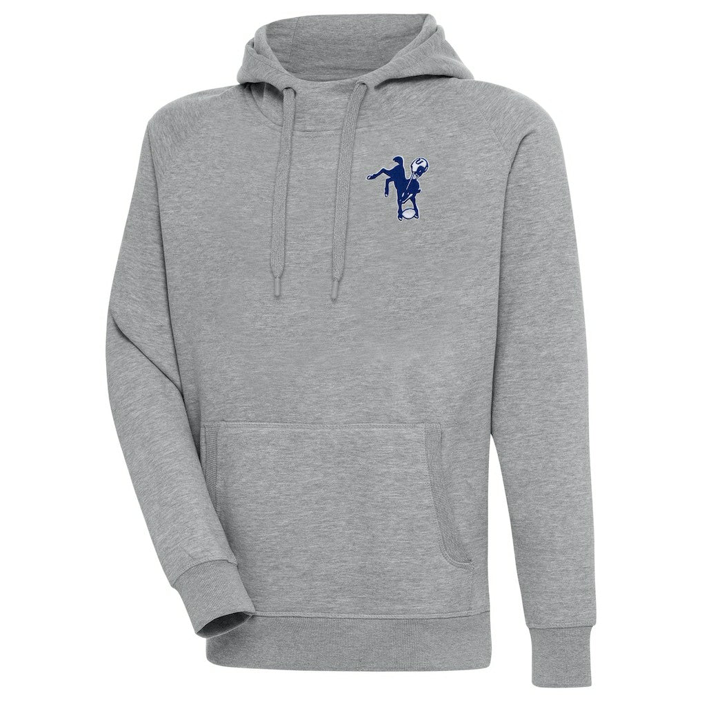 Indianapolis Colts Adult Throwback Logo Victory Pullover Hoodie - Heather Gray on sale