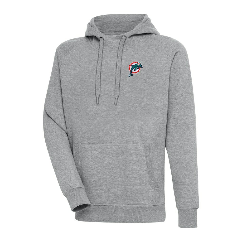 Miami Dolphins Adult Throwback Logo Victory Pullover Hoodie - Heather Gray outlet