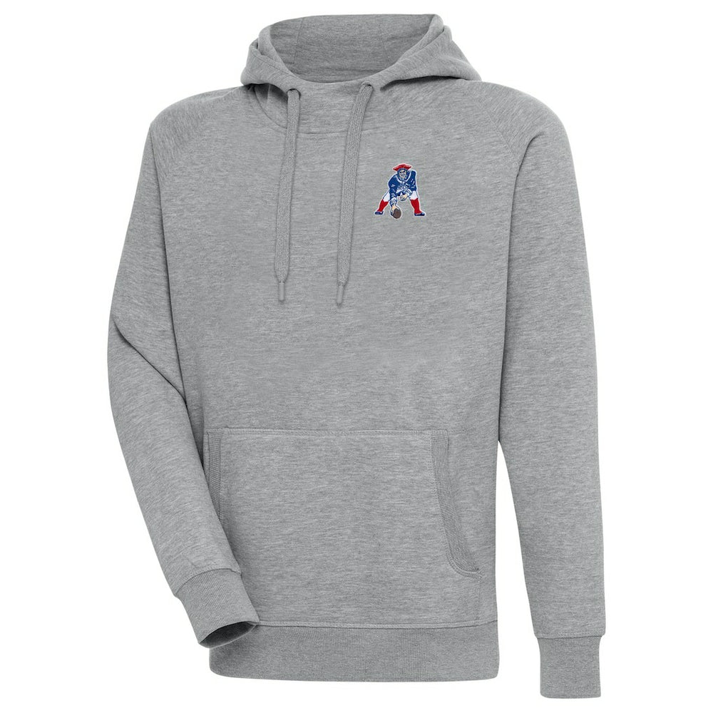 New England Patriots Adult Throwback Logo Victory Pullover Hoodie - Heather Gray outlet