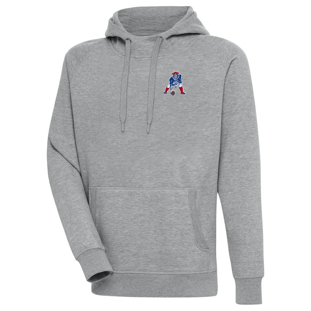 New England Patriots Adult Throwback Logo Victory Pullover Hoodie - Heather Gray outlet