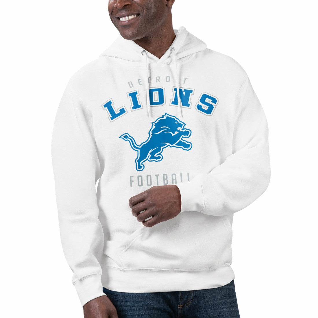 Detroit Lions Starter Unisex Logo Graphic Pullover Hoodie - White on sale