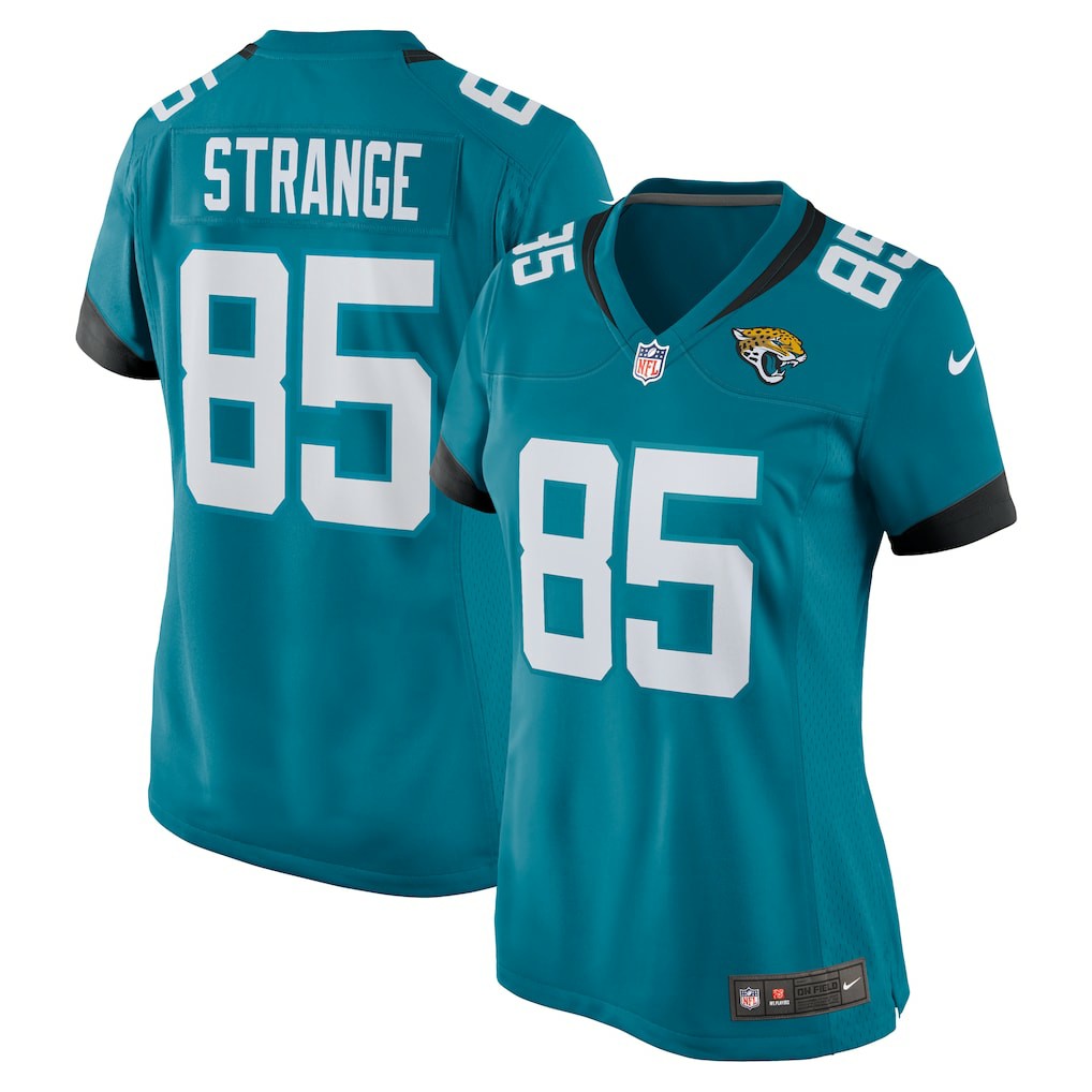 Brenton Strange Jacksonville Jaguars Women's Team Game Jersey - Teal discount