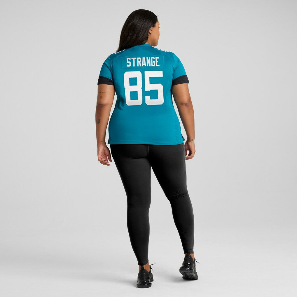 Brenton Strange Jacksonville Jaguars Women's Team Game Jersey - Teal discount