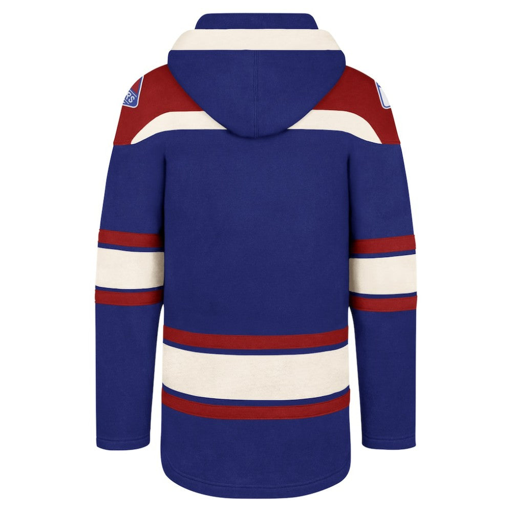 New York Rangers '47 Big & Tall Superior Lacer Pullover Hoodie - Blue Hoodies