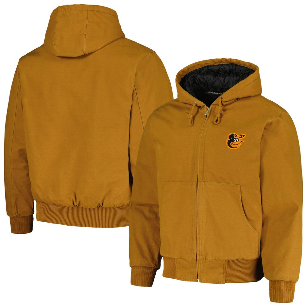 Baltimore Orioles Dunbrooke Dakota Work Full-Zip Hoodie Jacket Brown