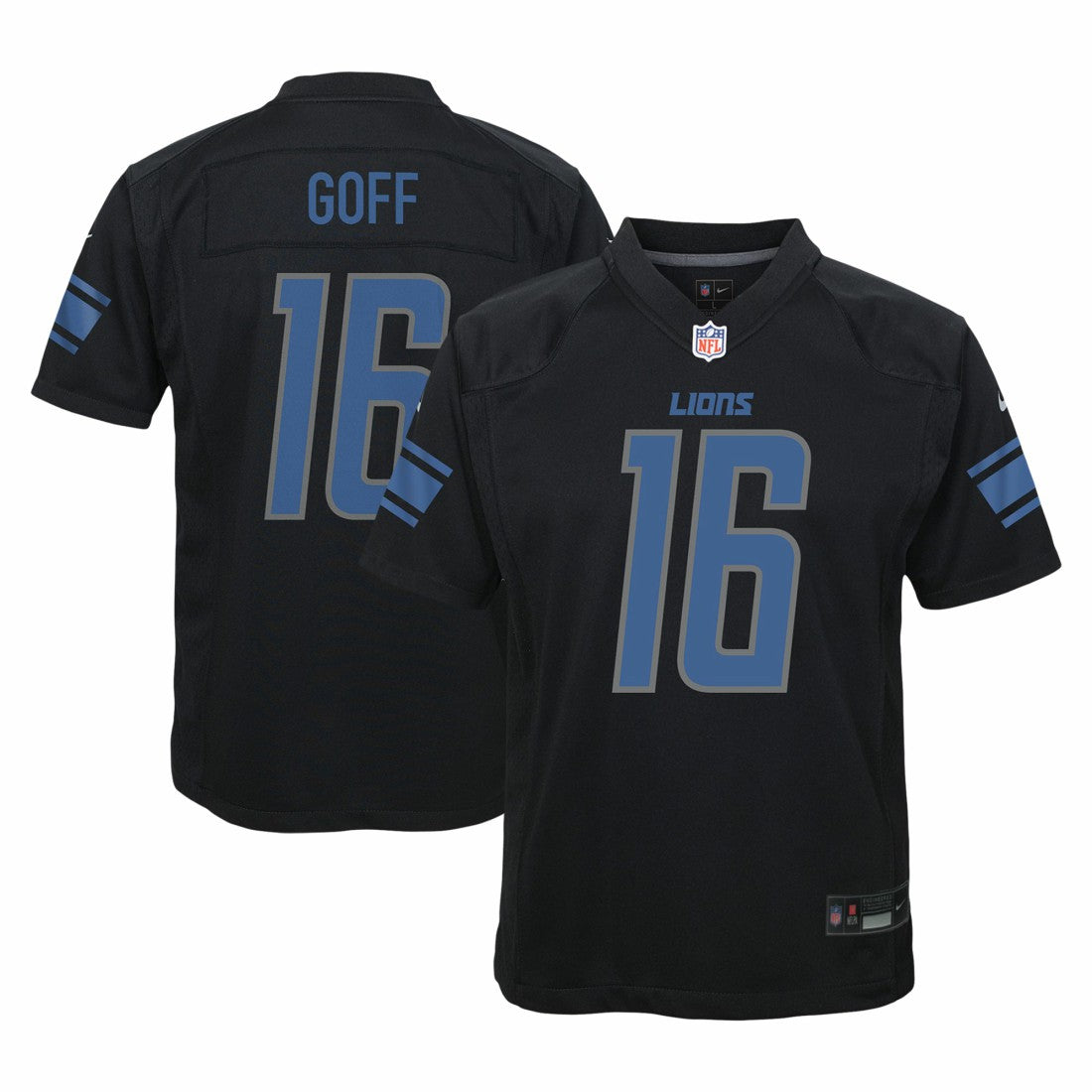 Jared Goff Detroit Lions Youth Game Jersey - Black on sale