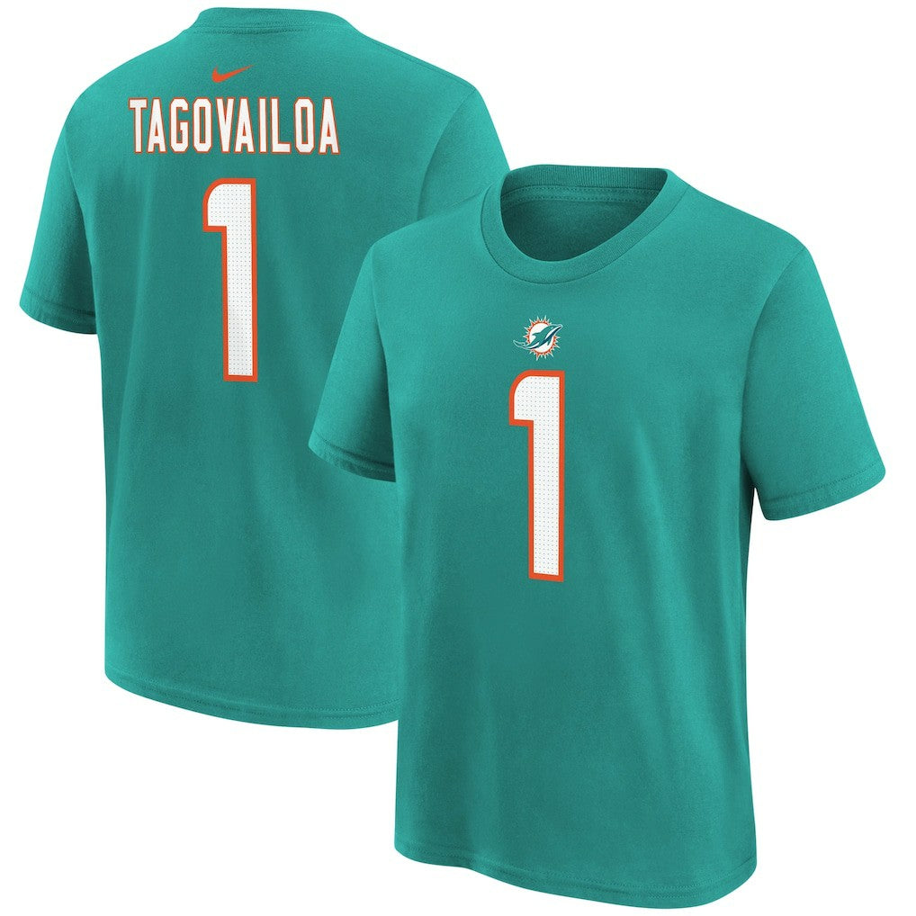 Tua Tagovailoa Miami Dolphins Preschool Player Name & Number T-Shirt - Aqua for sale