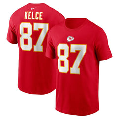 Travis Kelce Kansas City Chiefs Player Name & Number T-Shirt - Red cheap