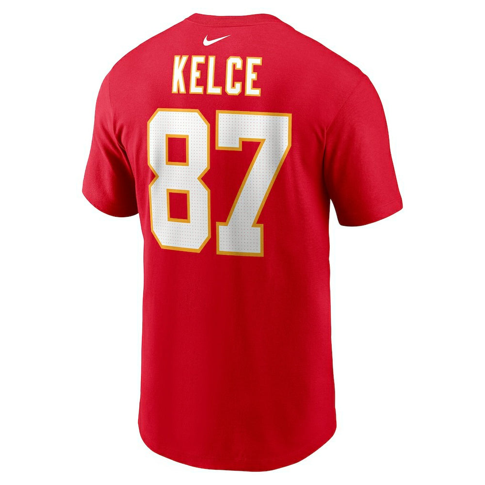 Travis Kelce Kansas City Chiefs Player Name & Number T-Shirt - Red cheap