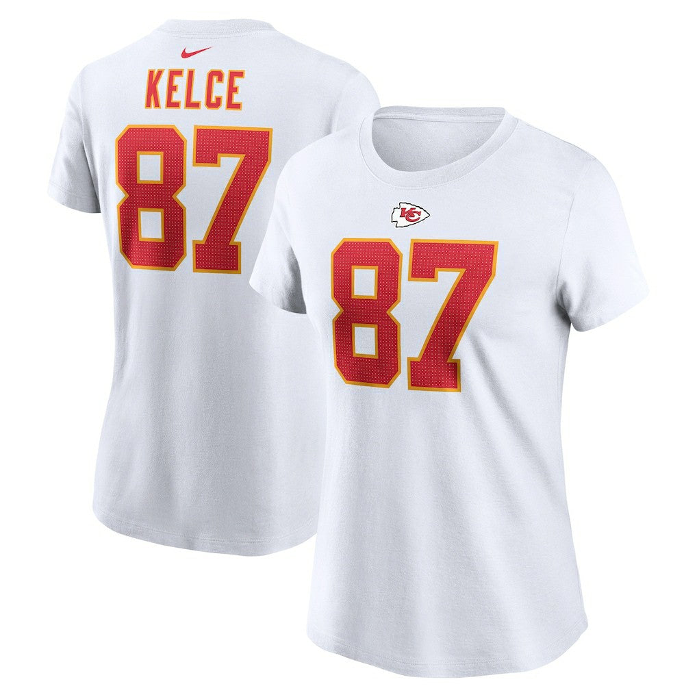 Travis Kelce Kansas City Chiefs Women's Player Name & Number T-Shirt - White sale