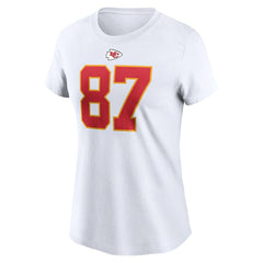 Travis Kelce Kansas City Chiefs Women's Player Name & Number T-Shirt - White sale