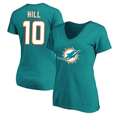 Tyreek Hill Miami Dolphins Women's Plus Size Fair Catch Name & Number Scoop Neck T-Shirt - Aqua on sale