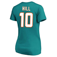 Tyreek Hill Miami Dolphins Women's Plus Size Fair Catch Name & Number Scoop Neck T-Shirt - Aqua on sale