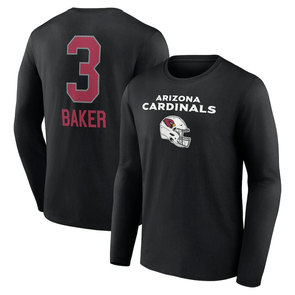 Budda Baker Arizona Cardinals Team Wordmark Player Name & Number Long Sleeve T-Shirt - Black online