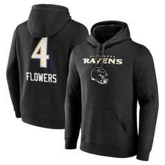 Zay Flowers Baltimore Ravens Team Wordmark Player Name & Number Pullover Hoodie - Black sale
