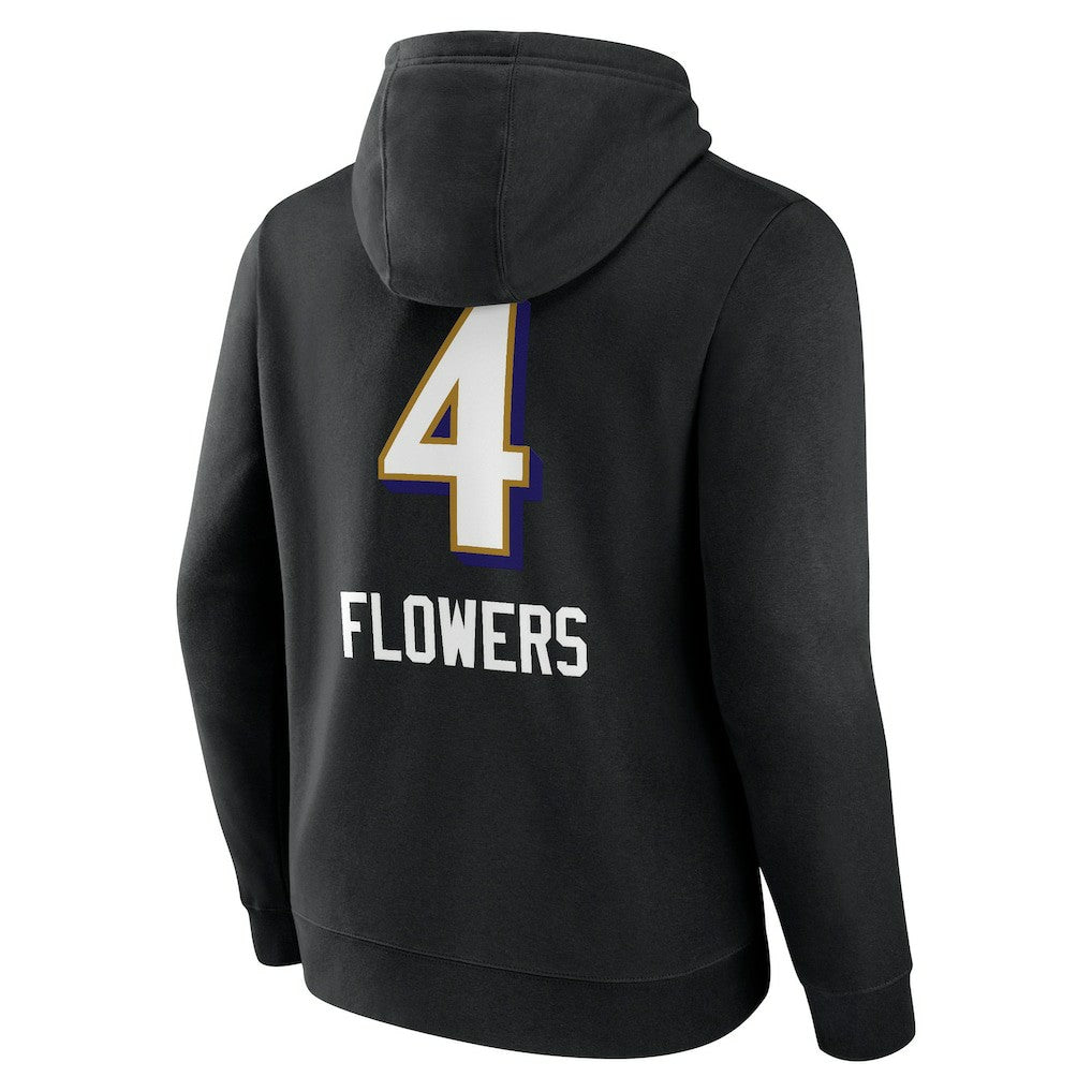 Zay Flowers Baltimore Ravens Team Wordmark Player Name & Number Pullover Hoodie - Black sale