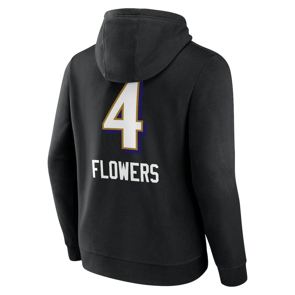 Zay Flowers Baltimore Ravens Team Wordmark Player Name & Number Pullover Hoodie - Black sale