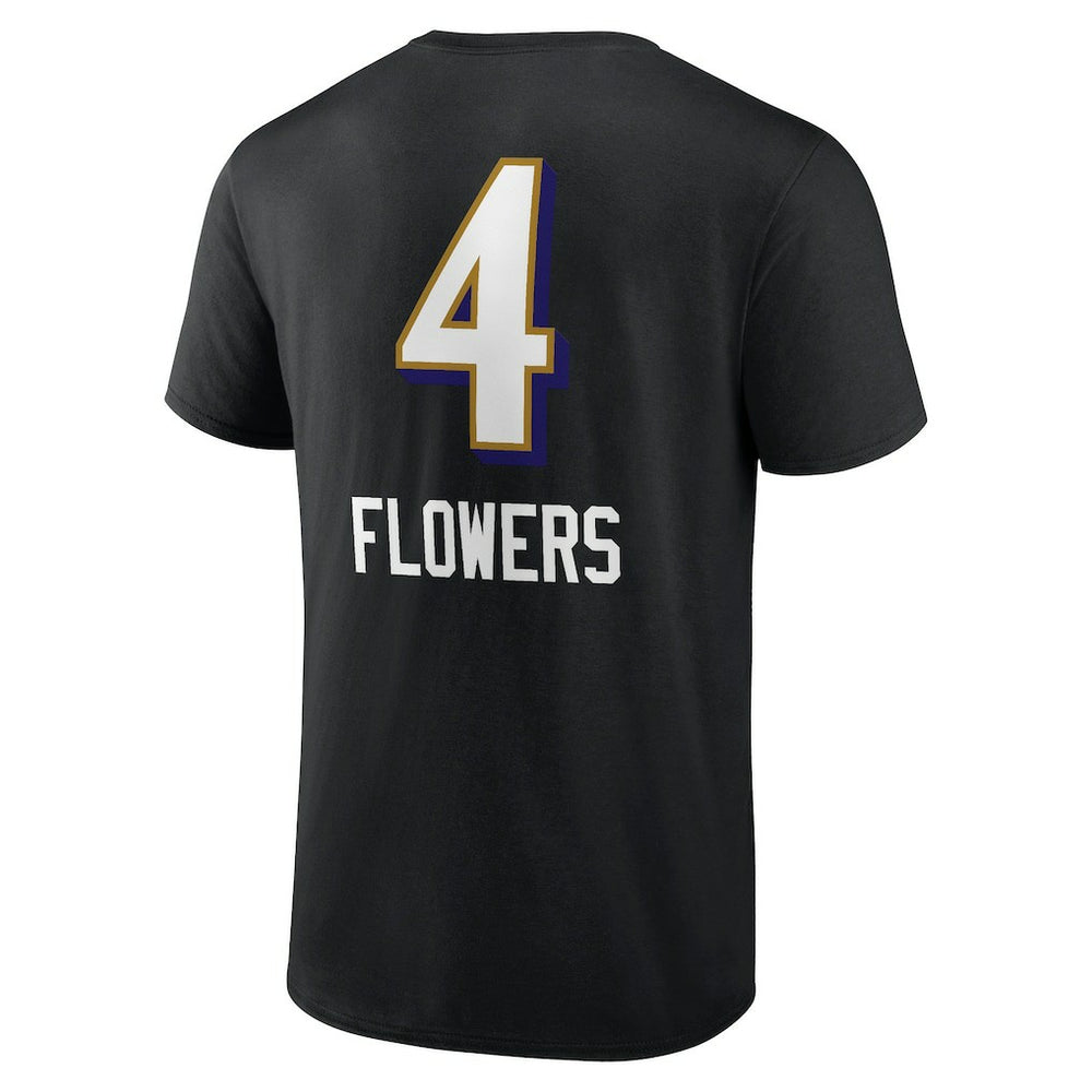 Zay Flowers Baltimore Ravens Team Wordmark Player Name & Number T-Shirt - Black online