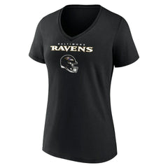 Zay Flowers Baltimore Ravens Women's Team Wordmark Player Name & Number V-Neck T-Shirt - Black outlet