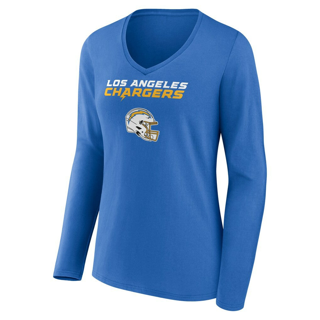 Derwin James Jr. Los Angeles Chargers Women's Team Wordmark Player Name & Number Long Sleeve V-Neck T-Shirt - Powder Blue on sale