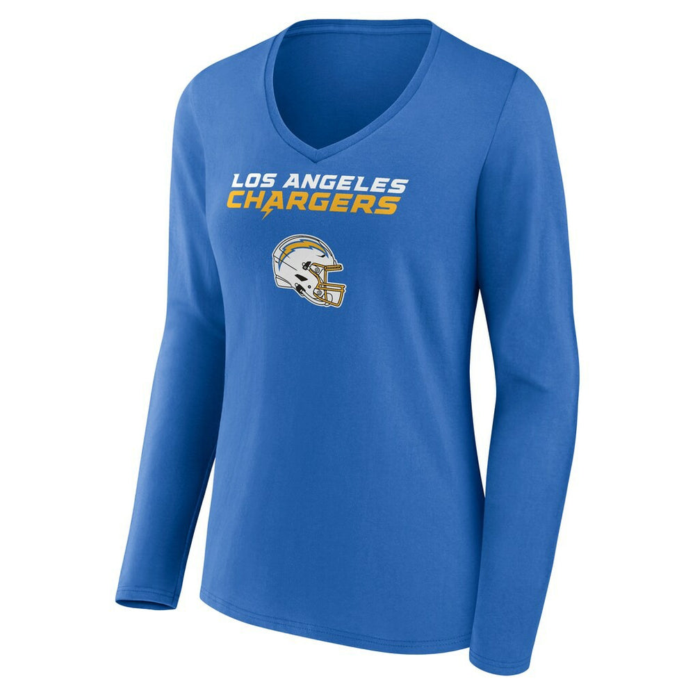 Derwin James Jr. Los Angeles Chargers Women's Team Wordmark Player Name & Number Long Sleeve V-Neck T-Shirt - Powder Blue on sale