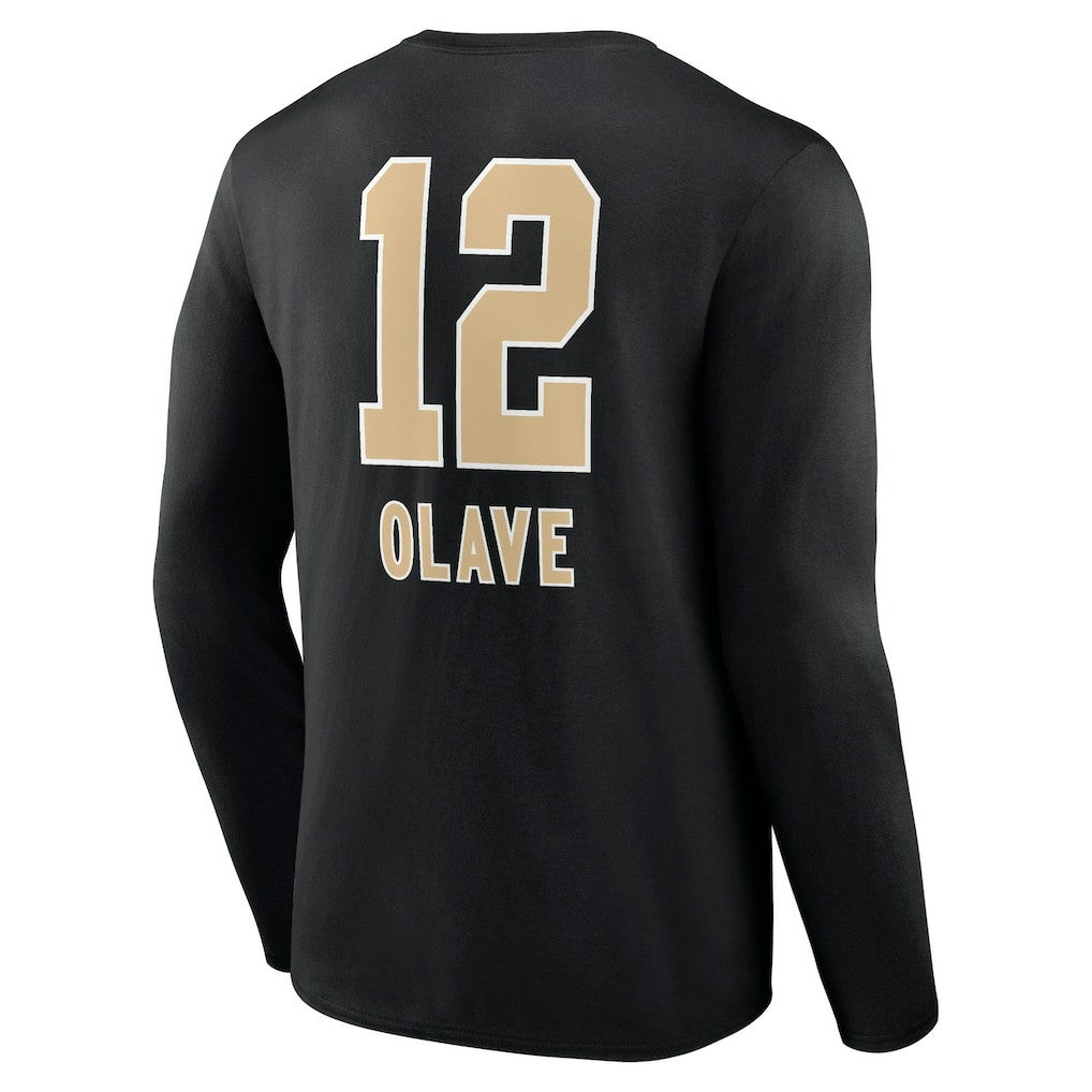 Chris Olave New Orleans Saints Team Wordmark Player Name & Number Long Sleeve T-Shirt - Black on sale