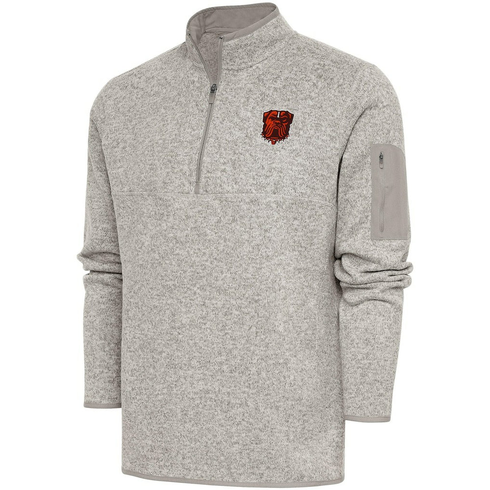 Cleveland Browns Antigua Fortune Quarter-Zip Pullover Jacket - Oatmeal for sale
