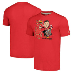 Brock Purdy San Francisco 49ers Homage Unisex Caricature Player Tri-Blend T-Shirt - Scarlet discount