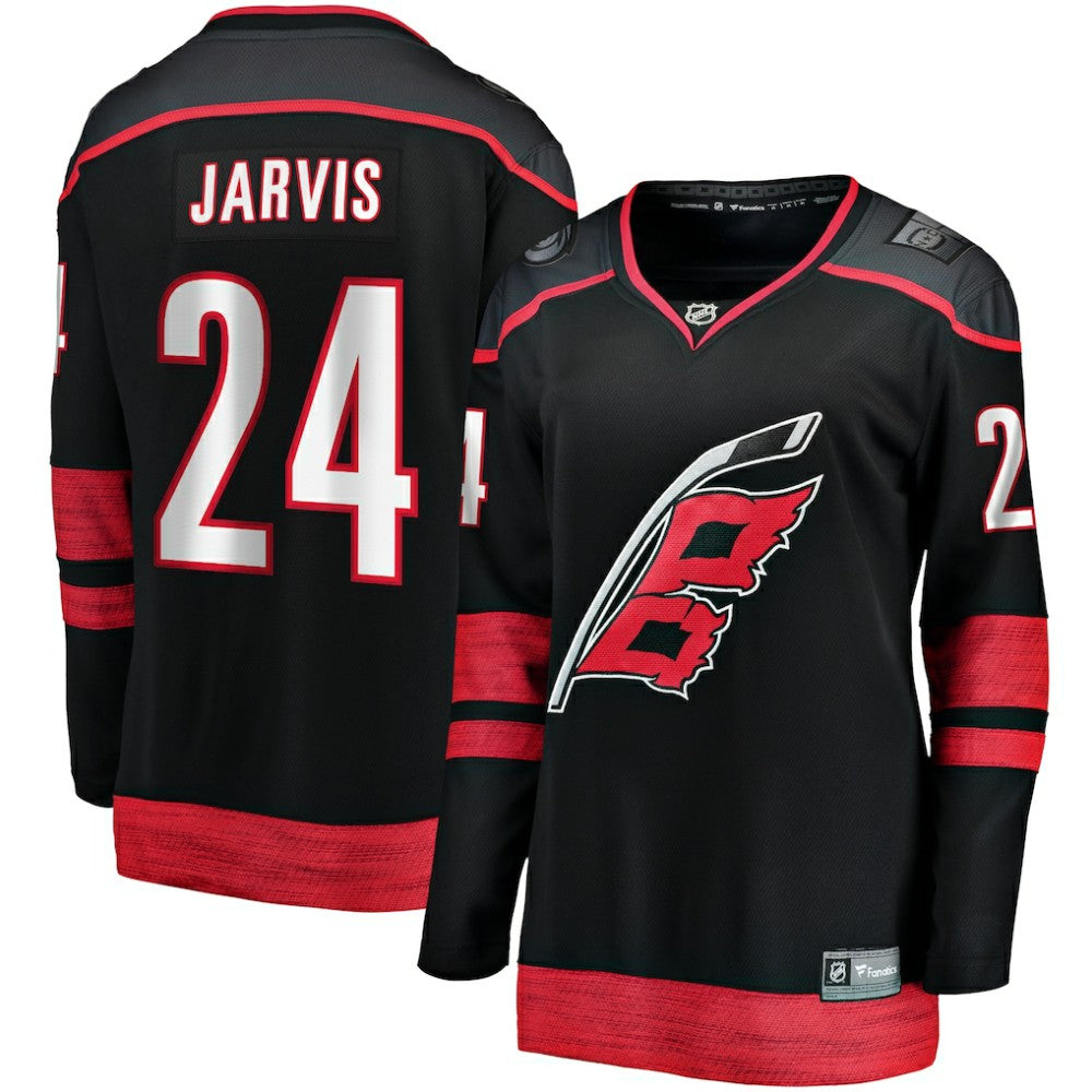 Seth Jarvis Carolina Hurricanes Fanatics Women's Home Breakaway Player Jersey - Black Jerseys