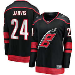 Seth Jarvis Carolina Hurricanes Fanatics Women's Home Breakaway Player Jersey - Black Jerseys