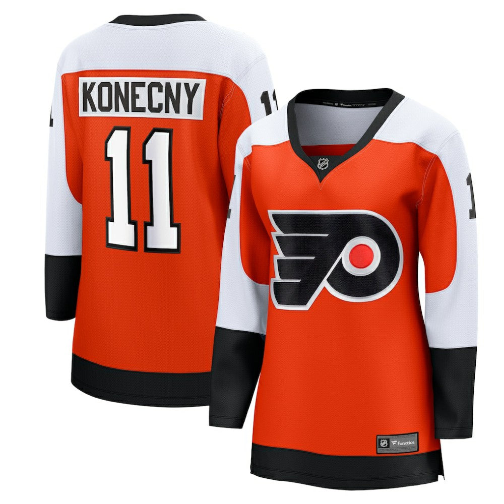 Travis Konecny Philadelphia Flyers Fanatics Women's Home Breakaway Player Jersey - Orange Jerseys