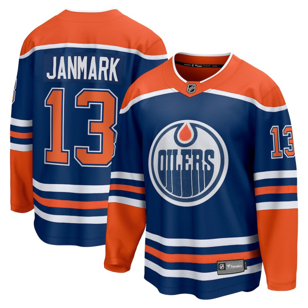 Mattias Janmark Edmonton Oilers Fanatics Home Breakaway Jersey - Royal Jerseys