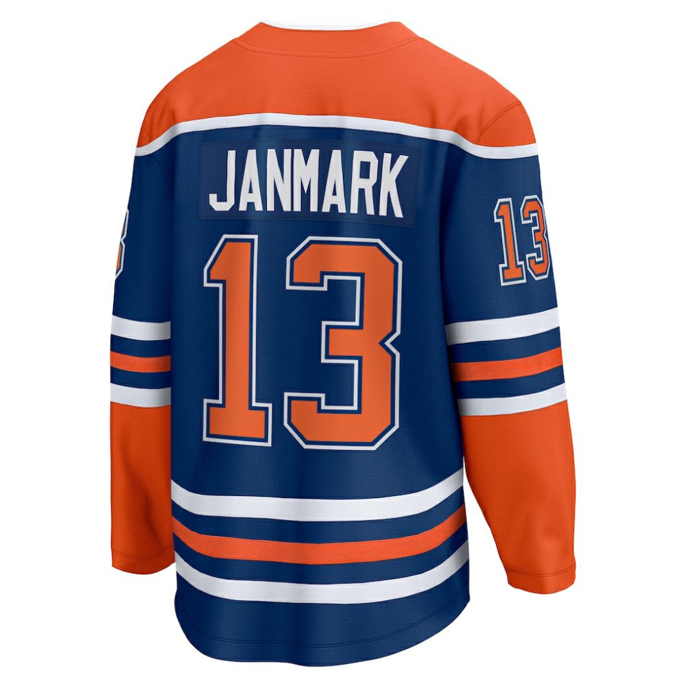 Mattias Janmark Edmonton Oilers Fanatics Home Breakaway Jersey - Royal Jerseys