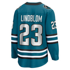 Oskar Lindblom San Jose Sharks Fanatics Home Breakaway Jersey - Teal Jerseys