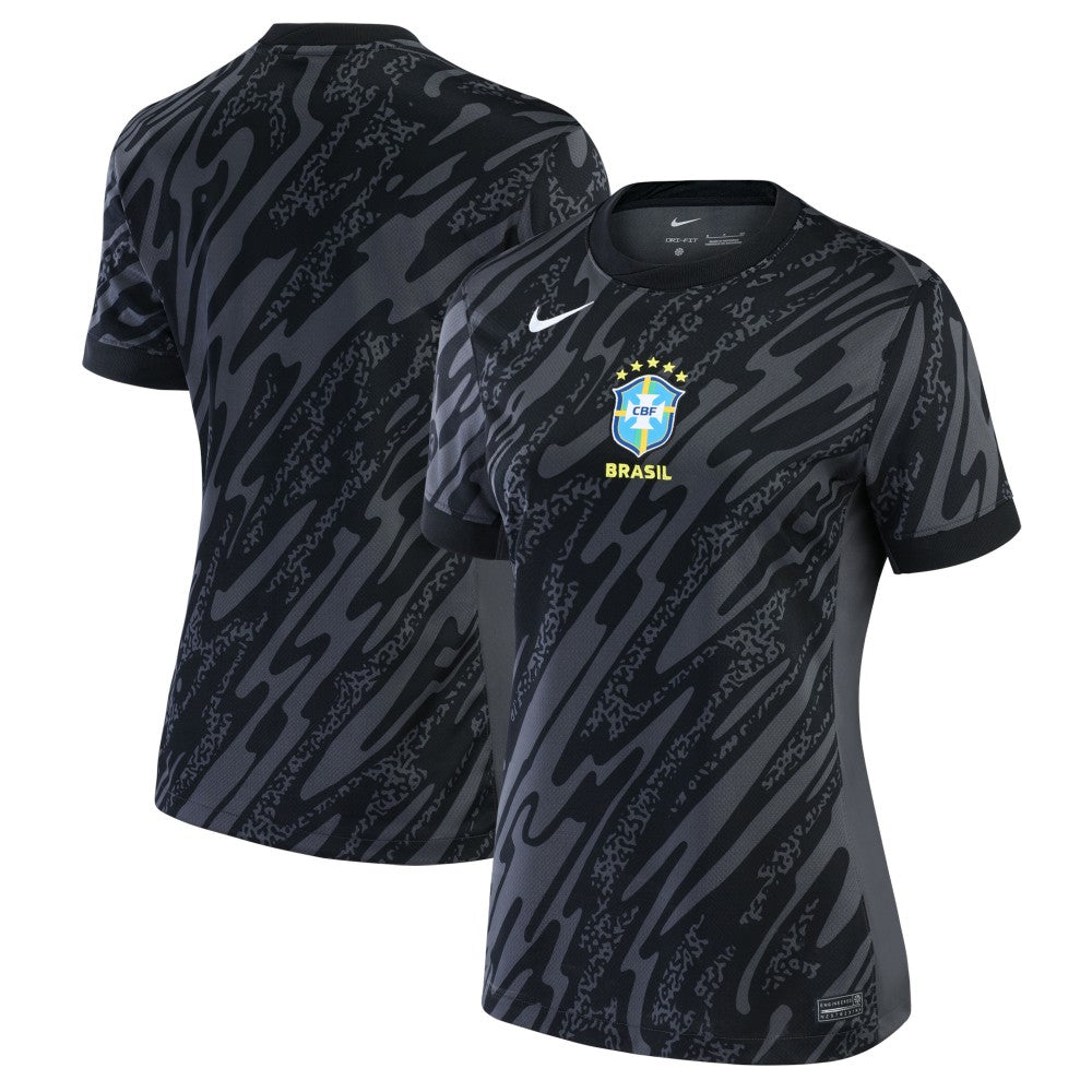 Brazil National Team Women's 2024 Goalkeeper Replica Stadium Jersey - Anthracite discount