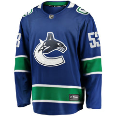 Teddy Blueger Vancouver Canucks Fanatics Home Breakaway Jersey - Blue Jerseys