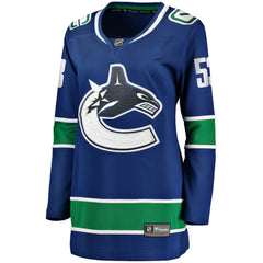 Teddy Blueger Vancouver Canucks Fanatics Women's Home Breakaway Player Jersey - Blue Jerseys