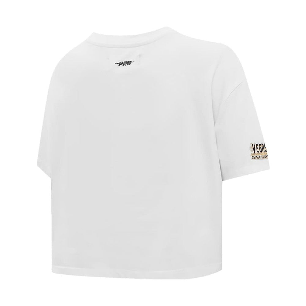Vegas Golden Knights Pro Standard Women's Boxy Script Tail Cropped T-Shirt - White T-shirts