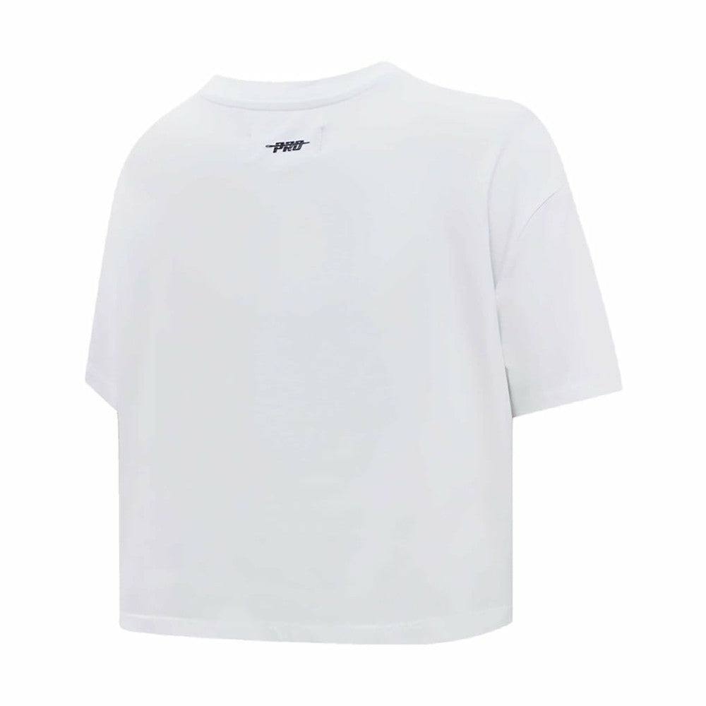 Pittsburgh Penguins Pro Standard Women's Boxy Script Tail Cropped T-Shirt - White T-shirts