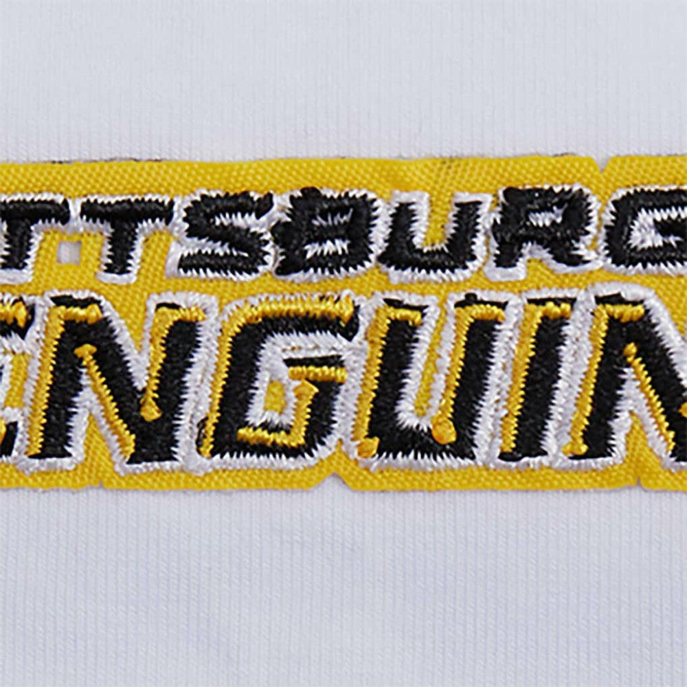 Pittsburgh Penguins Pro Standard Women's Boxy Script Tail Cropped T-Shirt - White T-shirts