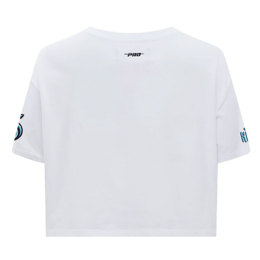 Seattle Kraken Pro Standard Women's Boxy Script Tail Cropped T-Shirt - White T-shirts
