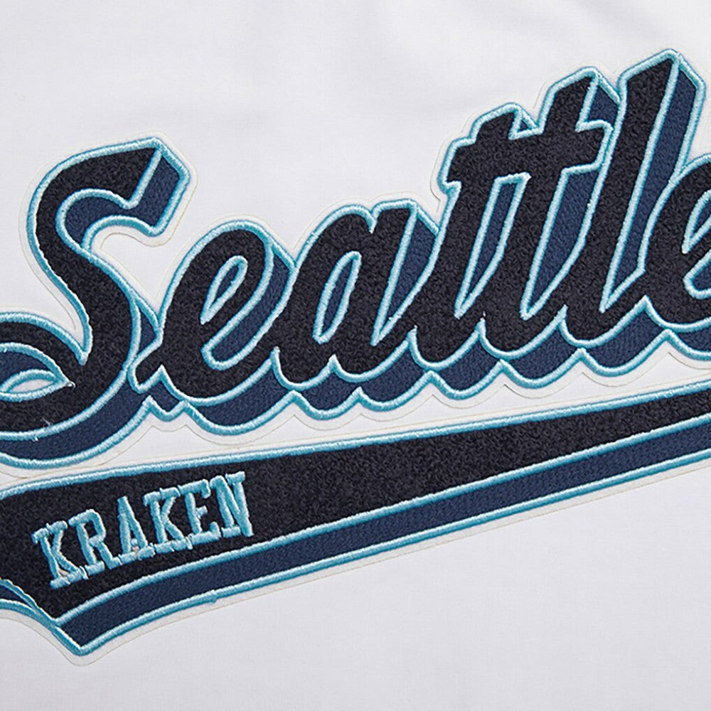 Seattle Kraken Pro Standard Women's Boxy Script Tail Cropped T-Shirt - White T-shirts