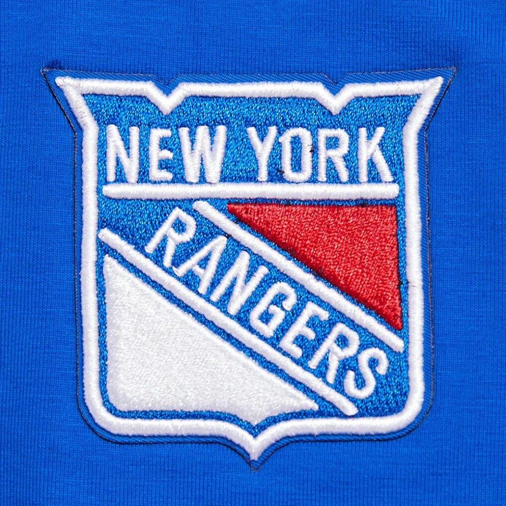 New York Rangers Pro Standard Women's Boxy Script Tail Cropped T-Shirt - Blue T-shirts