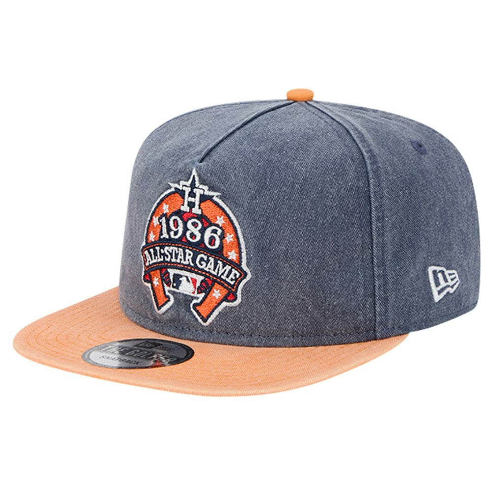 Houston Astros 1986 MLB All-Star Game Pigment Dye Golfer  Snapback Hat Navy/Orange