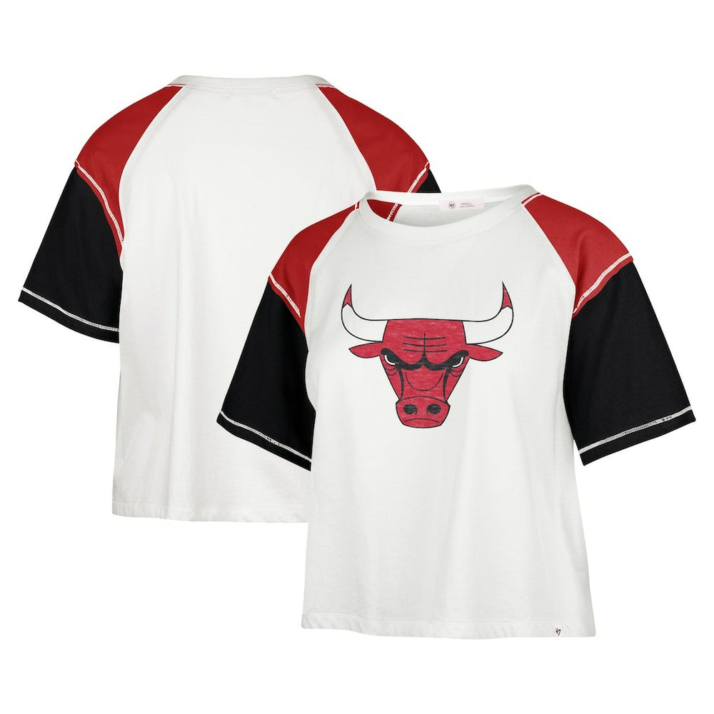 Chicago Bulls '47 Women's Premier Raglan Cropped T-Shirt sale - Cream outlet