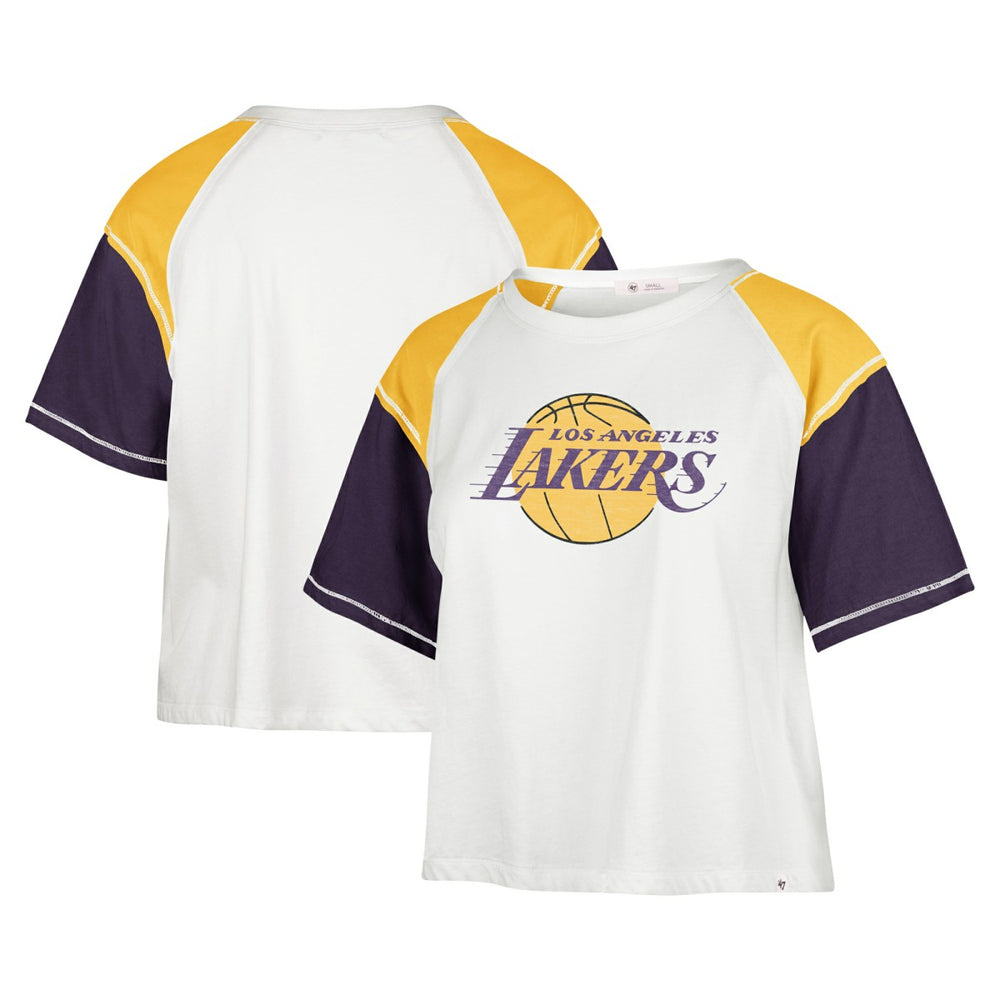 Los Angeles Lakers '47 Women's Premier Raglan Cropped T-Shirt - Cream sale